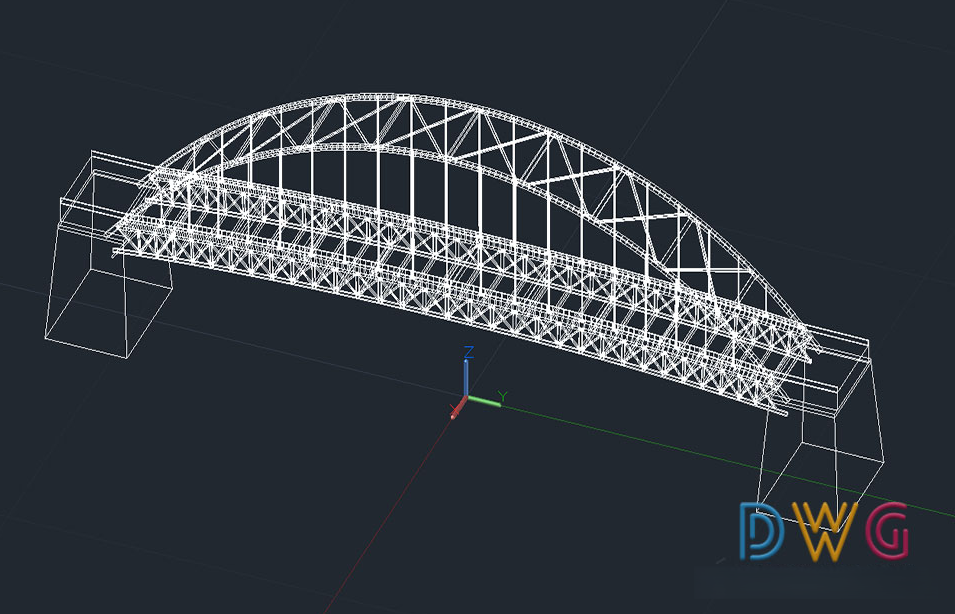 دانلود فایل اتوکد پل فلزی DWG برای نرم‌افزار AutoCAD